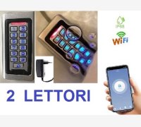 COPPIA DI LETTORI DI CONTROLLO ACCESSI ANTIVANDALO PER ESTERNO, WI-FI, MOD. APRIPORTA-SUBACQUEO/WIFI, PER APERTURA PORTE CON TESSERE O CODICE PIN, COMPRESO ALIMENTATORE E APP, AL PREZZO COMPLESSIVO DI