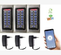 CONFEZIONE DA 3 LETTORI DI CONTROLLO ACCESSI ANTIVANDALO, WI-FI, MOD. APRIPORTA-SUBACQUEO/WIFI, PER APERTURA VARCHI CON BADGE O CODICE PIN ED ALIMENTATORE CON APP DI GESTIONE, AL PREZZO COMPLESSIVO DI