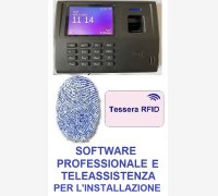 MARCATEMPO BIOMETRICO MOD. SVAR3-FINGER/TS CON LETTORE DI IMPRONTE DIGITALI E TESSERE RFID, SOFTWARE IN ITALIANO IN VERSIONE PROFESSIONALE ED ASSISTENZA PER L'INSTALLAZIONE