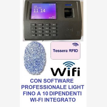 TIMBRACARTELLINI PER RILEVAZIONE PRESENZE MOD. SVAR3-FINGER/TSL-WIFI CON 6 MESI DI ASSISTENZA SOFTWARE PROFESSIONALE LIGHT, LETTORE DI IMPRONTE E RFID, WEBSERVER E WI-FI